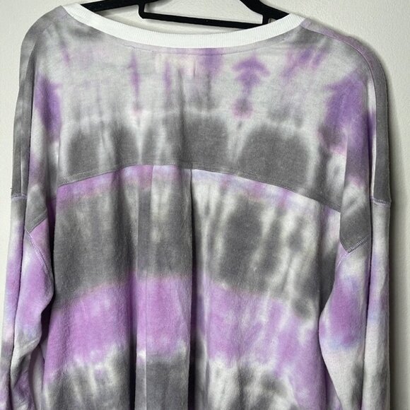 MELLODAY Tie Dye Tunic Sweatshirt In Purple Combo NWT - Picture 6 of 6
